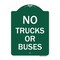Signmission Designer Series Sign-No Trucks or Buses, Green & White Aluminum Sign, 18" x 24", GW-1824-23557 A-DES-GW-1824-23557 - alternate 1